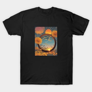 Dandelion Art Positive Since Established Retro T-Shirt